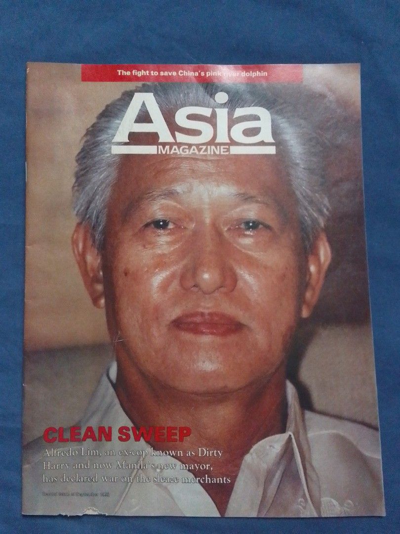 Alfredo Lim (Asia magazine) (Category: Magazines) located in Labo. Submitted by sabbathgarcia (Listing ID 1440072001, Image 1). Description: - Asia magazine - Alfredo Lim, ex-cop known as "Dirty Harry", - Magazine shows wear and tear along the bottom edge.