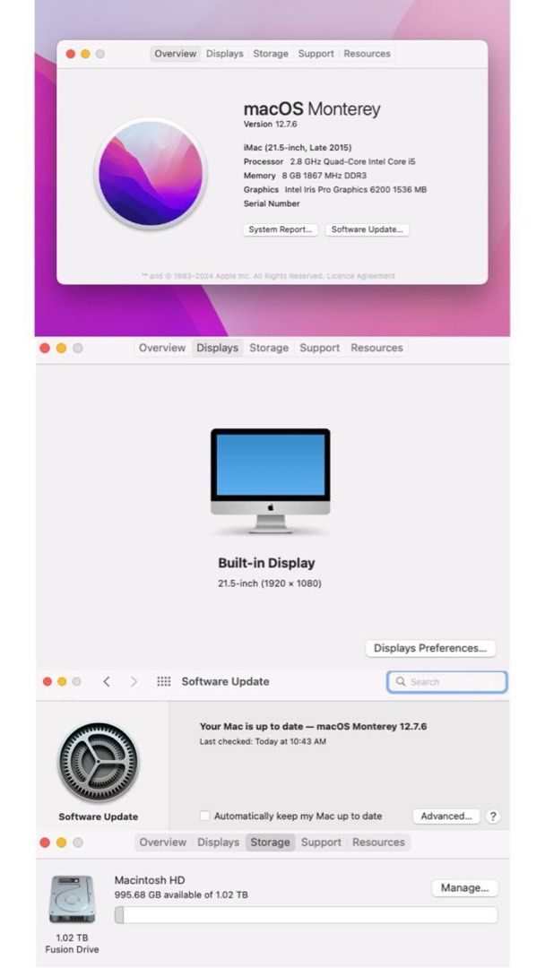 Apple iMac (21.5 inch) Desktop Computer464595444711434241