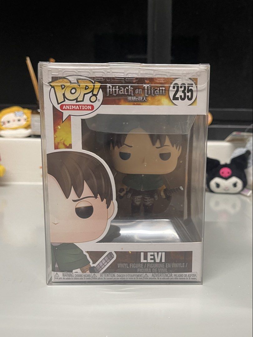 Attack on Titan Levi Funko Pop (Category: Figurines & Statues) located in Los Banos. Submitted by yeikie (Listing ID 1440145348, Image 1). Description: Never displayed out of box. Comes with protector Buyer shoulders sf.