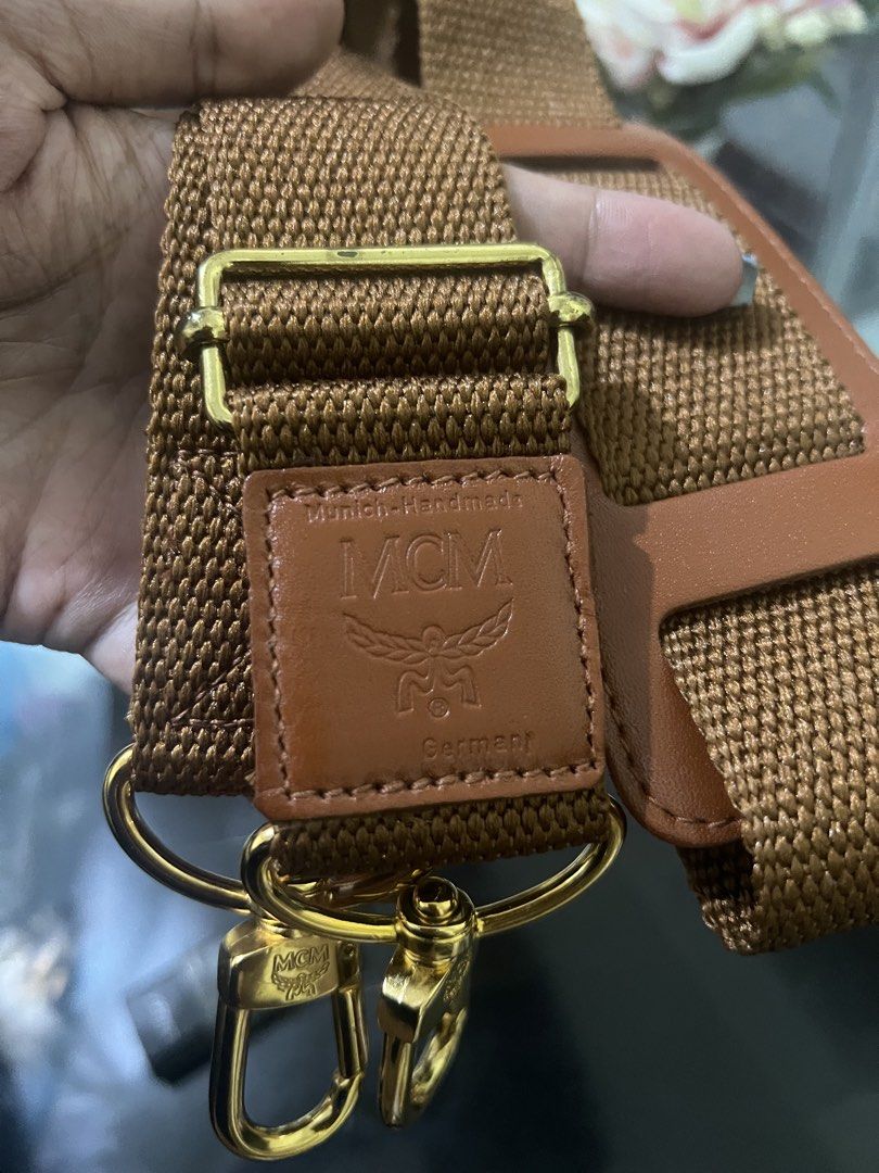 Authentic MCM Strap (Category: Luxury Bags & Wallets) located in Manila. Submitted by sanyatagle08878 (Listing ID 1440090879, Image 3). Description: Authentic MCM Bag Strap This is almost new as what you see in the photos. Perfect for MCM Travel or Boston bags. All super gold hardwares. Perfect for your MCM bags with missing strap. Location: La Loma, QC RFS: decluttering some of my MCM collection Final Price!.