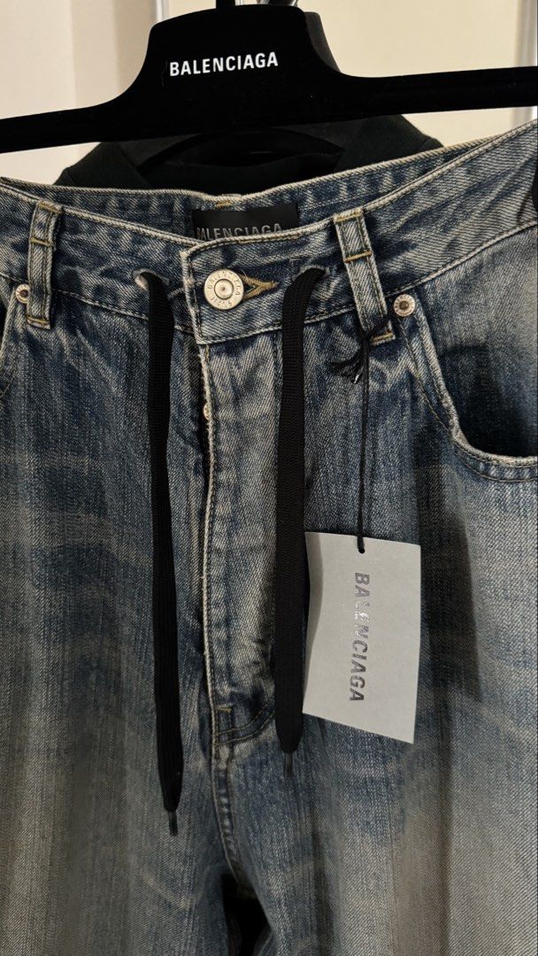 Balenciaga FW23 Baggy Drawstring Jeans (Category: Luxury Apparel) located in San Fernando. Submitted by mnlt_o (Listing ID 1440047600, Image 3). Description: Brandnew Never worn Purchased in Paris Fits 31-34US Fixed Price: 31,000 Location: San Fernando, Pampanga.