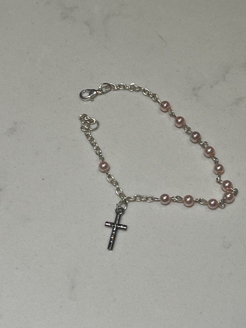 Blush pink rosary bracelet (Category: Bracelets) located in Pasig City. Submitted by tiny_studios (Listing ID 1440178507, Image 1). Description: - blessed by local parish!.
