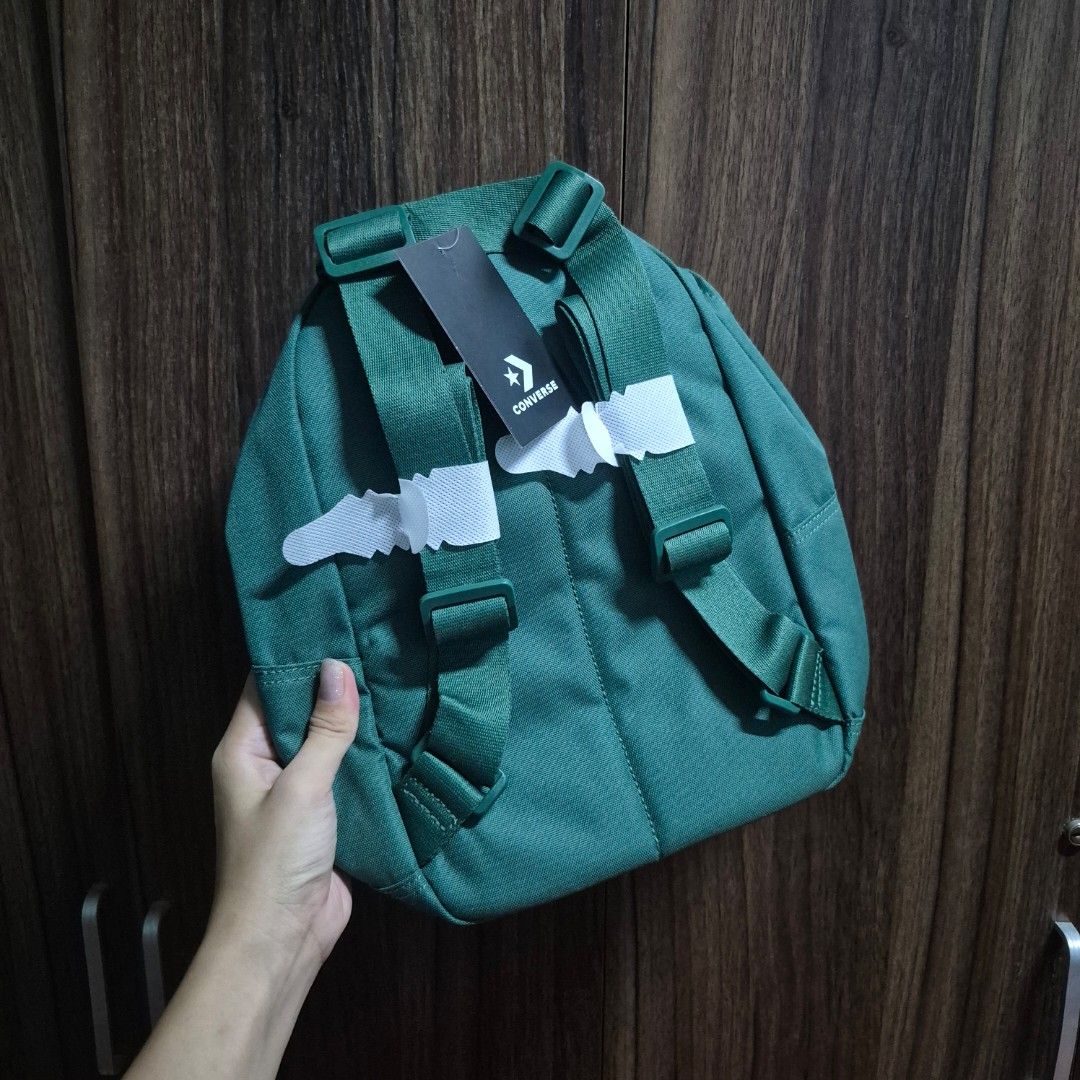 Converse Dark Green Mini Backpack (Category: Backpacks) located in Manila. Submitted by mho.marie (Listing ID 1440099367, Image 3). Description: Original Converse Backpack Actual color in person is dark green Good for back to school, has mini pocket inside (Please see photo).