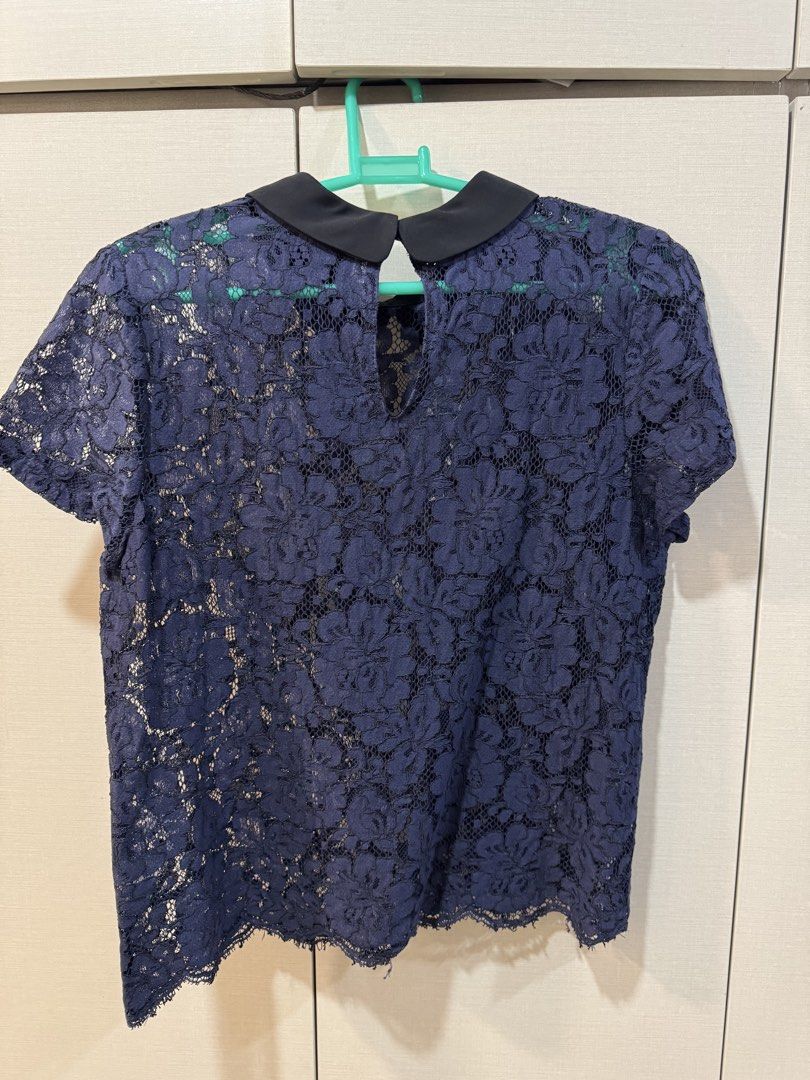 Dark Blue Laced Top (Medium) (Category: Blouses) located in Quezon City. Submitted by declutter_cts (Listing ID 1440158090, Image 3). Description: .