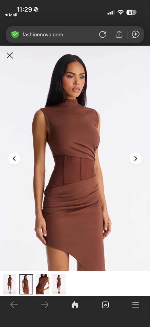 Fashion Nova Bound Beauty Mesh Corset Midi Dress - Brown, Women's Fashion,  Dresses & Sets, Dresses on Carousell