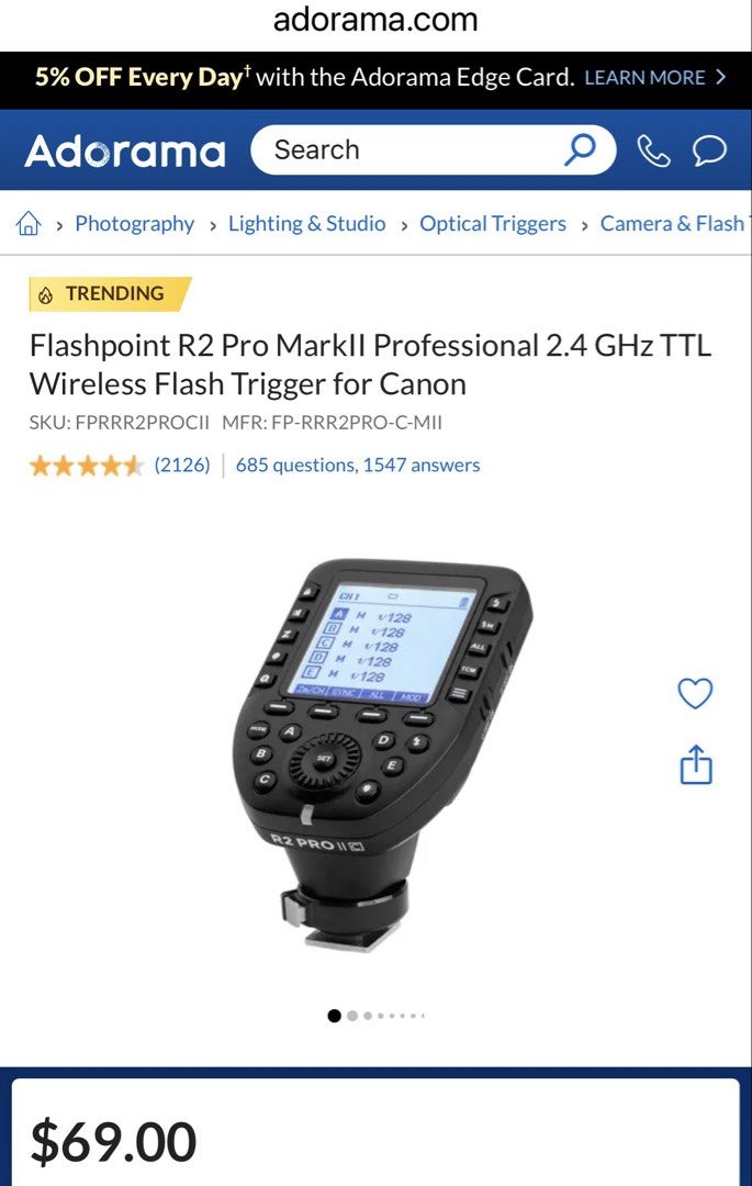 FROM ₱4,200! Flashpoint R2 Pro MarkII Professional 2.4 GHz TTL Wireless Flash Trigger (Category: Flashes) located in Las Pinas. Submitted by yourneighbortotoro (Listing ID 1440040106, Image 3). Description: 📸 Flashpoint R2 Pro Mark II | Professional 2.4 GHz TTL Wireless Flash Trigger ✨ Precision lighting control for creative photographers — Reliable, fast, and intuitive 📚 Perfect for collectors of photography gear, studio showcases, and tech bu