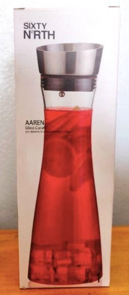 Glass Carafe (Category: Pitchers & Dispensers) located in Quezon City. Submitted by gchua888 (Listing ID 1439995328, Image 1). Description: Aaren Glass Carafe Borosilicate Glass- Lightweight but strong. This glass is mouth blown and made individually. Suitable for Hot & Cold Drinks- Borosilicate is a mixture of silica and boron oxide, which makes it highly resistant to thermal shock. RFS: Decluttering Mode of payment: GCASH or BDO No meetups. No 