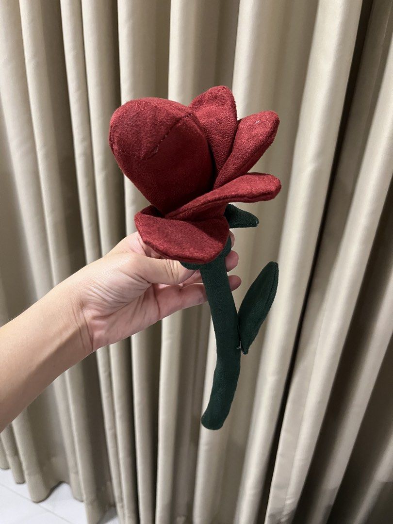 Handmade Plush Red Rose Toy (Category: Plushies & Soft Toys) located in Quezon City. Submitted by saleinqc (Listing ID 1439996217, Image 1). Description: - Charming handmade plush toy - Shaped like a beautiful red rose - Features soft, velvety petals in deep red - Includes a green stem with a leaf detail - Ideal for decoration, gifting, or as a cuddly friend.