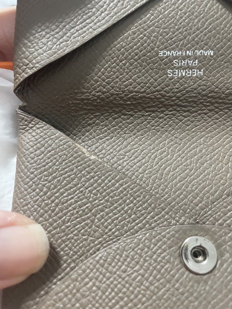 Hermes Calvi Cardholder Etoupe (Category: Wallets & Card holders) located in Quezon City. Submitted by cheechchong (Listing ID 1440163356, Image 3). Description: With box Stamp D .