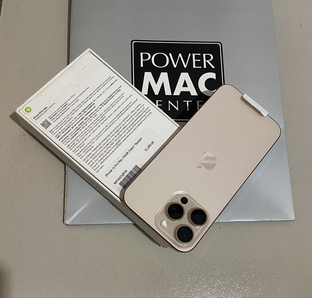 iPhone 16 Pro Max 256gb (0 Cycle Count- Activated Only) (Category: iPhone 16 Series) located in San Carlos. Submitted by marco1199 (Listing ID 1440069070, Image 2). Description: iPhone 16 Pro Max 256gb Desert Titanium ✨ Inopen lang for Checking Never Used pati accessory 0 Cycle Count💯 100% Batter Health 🔋 1 of 1 unit, Malaki na tipid from sealed .