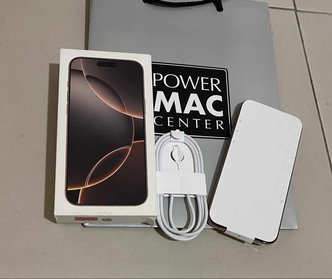iPhone 16 Pro Max 256gb (0 Cycle Count- Activated Only) (Category: iPhone 16 Series) located in San Carlos. Submitted by marco1199 (Listing ID 1440069070, Image 3). Description: iPhone 16 Pro Max 256gb Desert Titanium ✨ Inopen lang for Checking Never Used pati accessory 0 Cycle Count💯 100% Batter Health 🔋 1 of 1 unit, Malaki na tipid from sealed .
