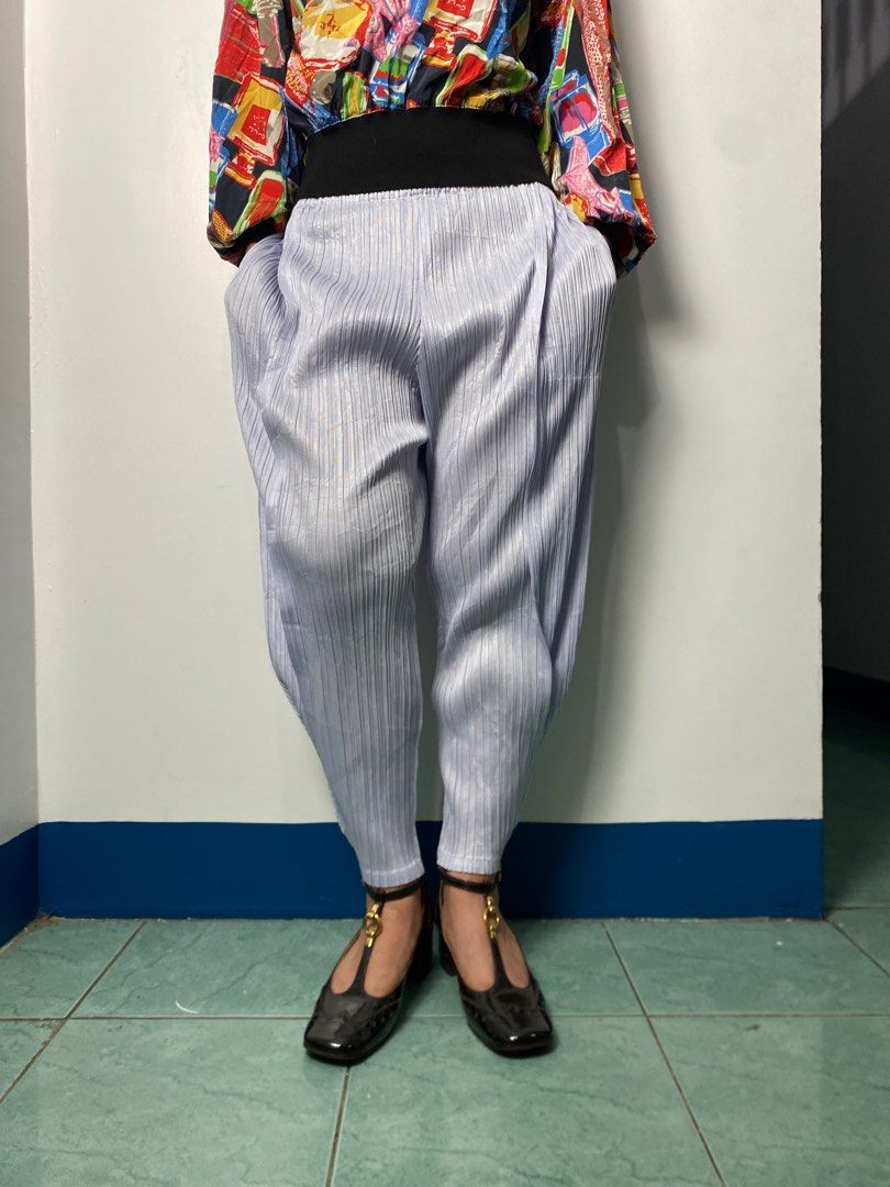 ISSEY MIYAKE PLEATS PLEASE TROUSERS (Category: Other Bottoms) located in Baguio. Submitted by archival.store (Listing ID 1440154094, Image 2). Description: ISSEY MIYAKE PLEATS PLEASE TROUSERS WAIST :24/53 LENGTH:32.5 THIGH:12 OPENING:5 ALL IS STRETCHABLE.