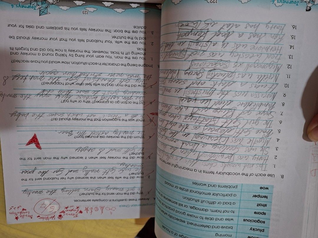 Journeys K-12 Grade 6 Educational Book (Category: Textbooks) located in Quezon City. Submitted by Chingkit7 (Listing ID 1440069574, Image 3). Description: - with writings on few pages (pls see 2nd to 5th pics) - the pentel writing in the cover page is just on the plastic cover - Journeys K-12 Grade 6 educational book.