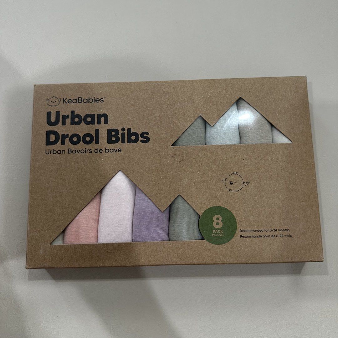 KeaBabies Urban Drool Bibs 8 Pack (Category: Babies & Kids Fashion) located in Manila. Submitted by sammiegm (Listing ID 1440075029, Image 2). Description: ₱1000 / 8 pcs - 8-pack KeaBabies Urban Drool Bibs - Designed for babies aged 0-24 months - Ideal for drooling babies - Comes in a variety of muted tones and pastel colors.