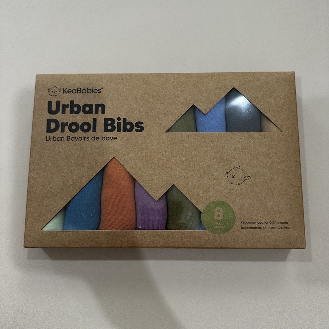 KeaBabies Urban Drool Bibs 8 Pack (Category: Babies & Kids Fashion) located in Manila. Submitted by sammiegm (Listing ID 1440075029, Image 1). Description: ₱1000 / 8 pcs - 8-pack KeaBabies Urban Drool Bibs - Designed for babies aged 0-24 months - Ideal for drooling babies - Comes in a variety of muted tones and pastel colors.