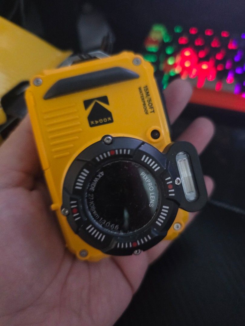 Kodak Pixpro WPZ2 MVP Camera Yellow Waterproof (Category: Cameras) located in San Fernando. Submitted by mrrpm1 (Listing ID 1440107577, Image 3). Description: - Yellow Kodak PIXPRO WPZ2 Digital Camera - Waterproof up to 15 meters - Features a 4x wide optical zoom lens - Ideal for outdoor activities and underwater photography - Includes original box.