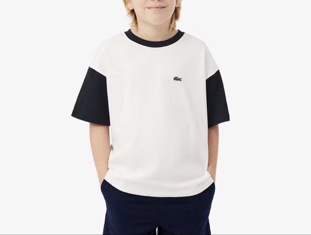 Lacoste boys Contrast trim cotton tee (Category: Tshirts & Polo Shirts ) located in Marikina City. Submitted by jzzy_kt (Listing ID 1440126203, Image 1). Description: Brand new Lacoste tee for kids Fits 7-8yo 12y / 12a Bought from Orange App Lacoste Official store Rfs: too big for my son .