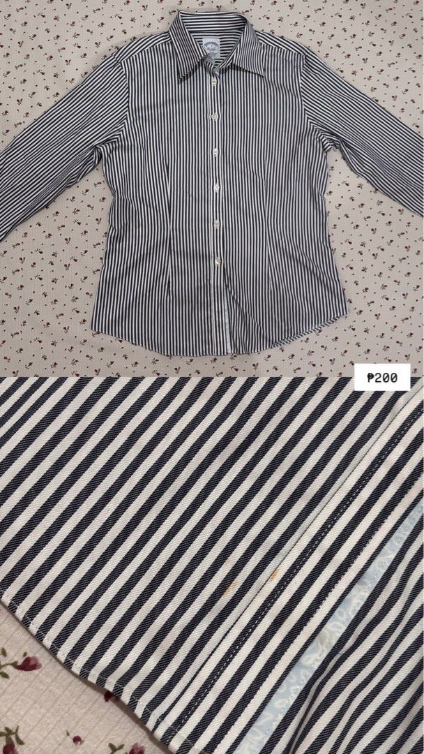 light blue striped office siren blouse (Category: Blouses) located in Baguio. Submitted by petalsfromise (Listing ID 1440002153, Image 1). Description: .