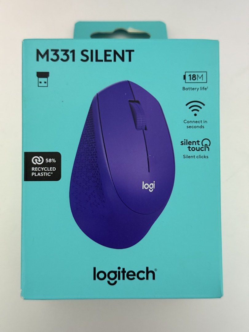 Logitech M331 Silent Plus Wireless Mouse - Purple464981333660805120