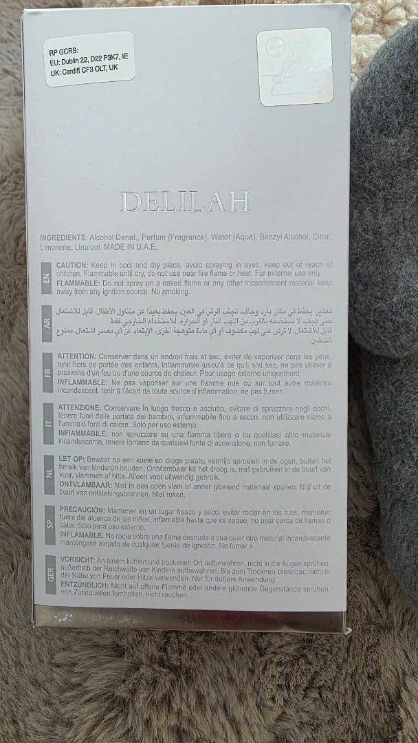 Maison Alhambra Delilah Blanc Eau de Parfum 100ml (Category: Fragrance & Deodorants) located in San Leonardo. Submitted by arni0179 (Listing ID 1440111850, Image 3). Description: - Fragrance: Delilah Blanc by Maison Alhambra - Size: 100ml - Scent Profile: Elegant and sophisticated - Packaging: Beautifully designed bottle in a sleek white box.