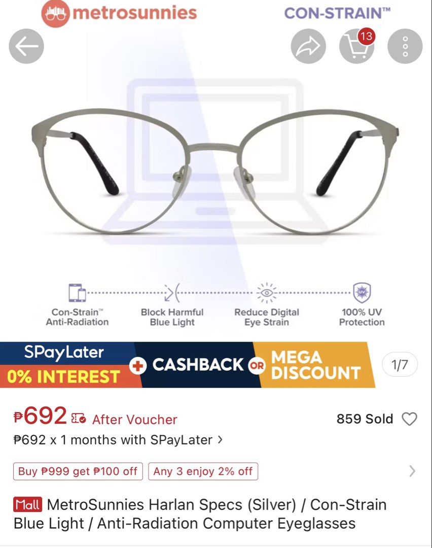 MetroSunnies Harlan specs (Silver) (Category: Sunglasses & Eyewear) located in Cavite. Submitted by cchilinnstuffs (Listing ID 1440118087, Image 2). Description: MetroSunnies Harlan Specs (Silver) / Con-Strain Blue Light / Anti-Radiation Computer Eyeglasses literally brand new 🙂‍↕️ RFS: prefer plastic frames .