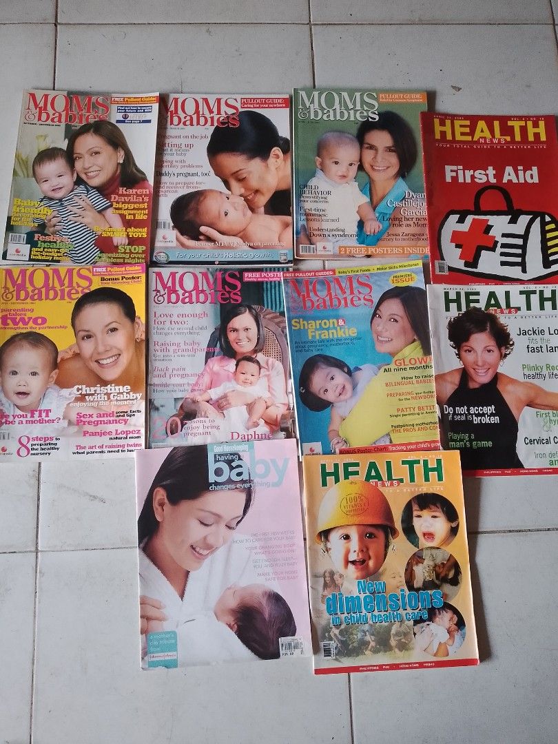 Moms & Babies and Health Magazines Bundle (Category: Magazines) located in Manila. Submitted by grasya1985 (Listing ID 1440055225, Image 1). Description: 250 pesos set - Bundle of Moms & Babies and Health magazines - Features parenting tips - Includes child health advice - Contains celebrity features - Great resource for mothers and families - Provides information and inspiration.