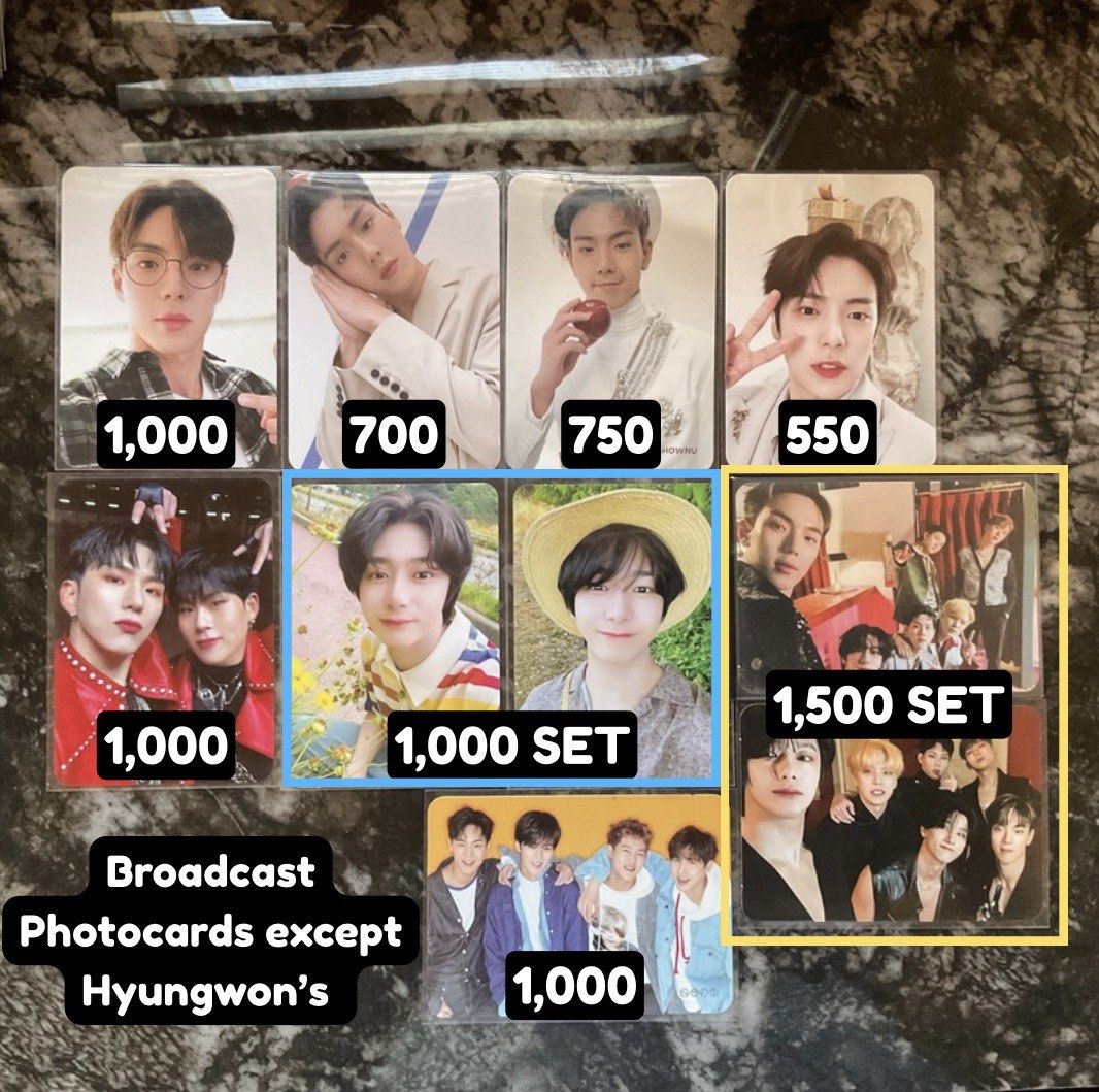 MONSTA X Broadcast Photocards PC Rare (Category: K-Wave Merchandise) located in Manila. Submitted by diorette (Listing ID 1440090422, Image 1). Description: Official MONSTA X Photocards - negotiable if buying 2 or more twt: hyunkatsells MOD: LBC MOP: GoTyme, GCash.