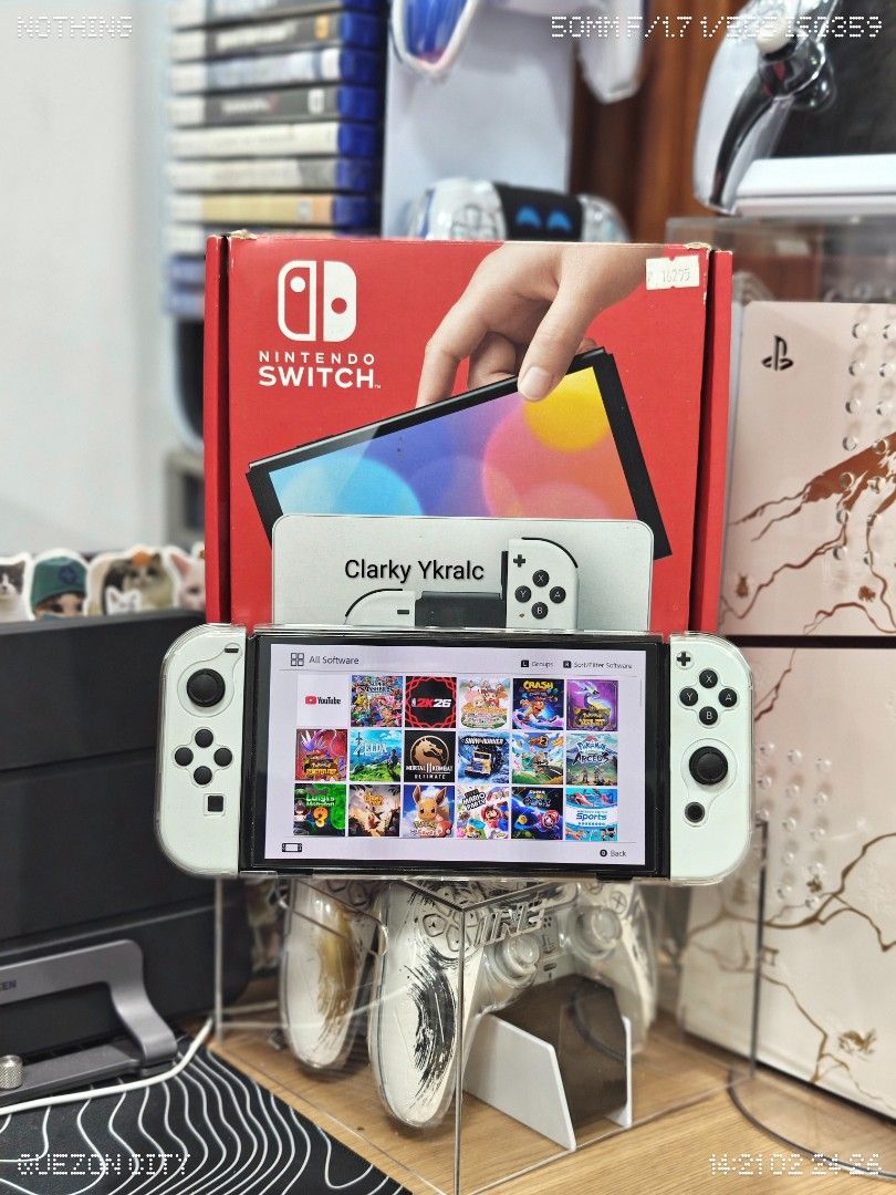 Nintendo Switch Oled with Free Games (Category: Nintendo) located in Manila. Submitted by nswitchgear (Listing ID 1440044630, Image 1). Description: Nintendo Switch OLEDs with Free Games ₱11,499 FREE acess to my Paid games Legit purchase not Jailbreak. Used item but in Good condition Can give 7 Days personal Warranty for peace of mind. -Doon po tayo sa kaya tayong issupport, dont settle for less. Comes w/ Complete Package with pouch (Box,charger,