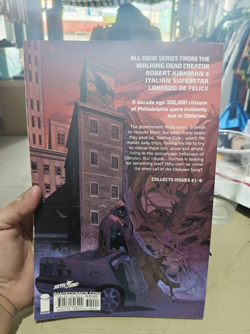 Oblivion Song Chapter One Comic Book by Robert Kirkman (Category: Comics & Manga) located in Del Monte. Submitted by anitagalan89774 (Listing ID 1440012002, Image 2). Description: - Oblivion Song Chapter One comic book - Collects issues 1-6 - New series from the creator of The Walking Dead - Story: A man's quest to rescue his lost brother in post-apocalyptic Philadelphia.