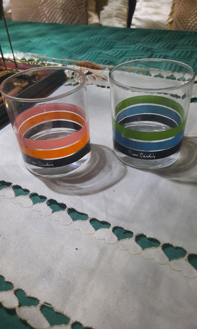 Pierre cardin drinking glass 3x3" /pc (Category: Water Bottles & Tumblers) located in Manila. Submitted by luckycharm_215 (Listing ID 1440002447, Image 1). Description: per pc or take all for less.