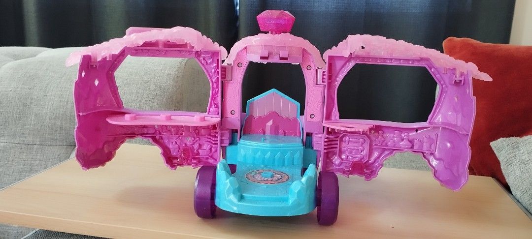 Potion truck and soft dump truck (Category: Kids Toys) located in Makati City. Submitted by larasdowry (Listing ID 1440190338, Image 2). Description: Fun pink and purple toy food truck with gold accents. Opens up to reveal interior with seating and serving areas. Great for imaginative play! it's 2000 in shoppee. no more other accessories. take both for 300.