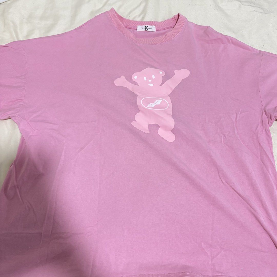 Ktees Pink Bear Graphic Oversized T-Shirt (Category: Shirts) located in Bulacan. Submitted by laleesa_ (Listing ID 1440112764, Image 3). Description: - Features a cute bear graphic - Like new condition - Oversized, Can fit up to 2XL.