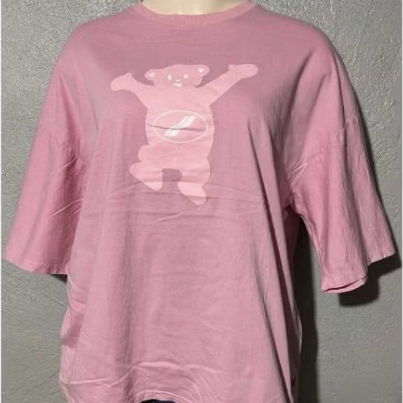Ktees Pink Bear Graphic Oversized T-Shirt (Category: Shirts) located in Bulacan. Submitted by laleesa_ (Listing ID 1440112764, Image 2). Description: - Features a cute bear graphic - Like new condition - Oversized, Can fit up to 2XL.