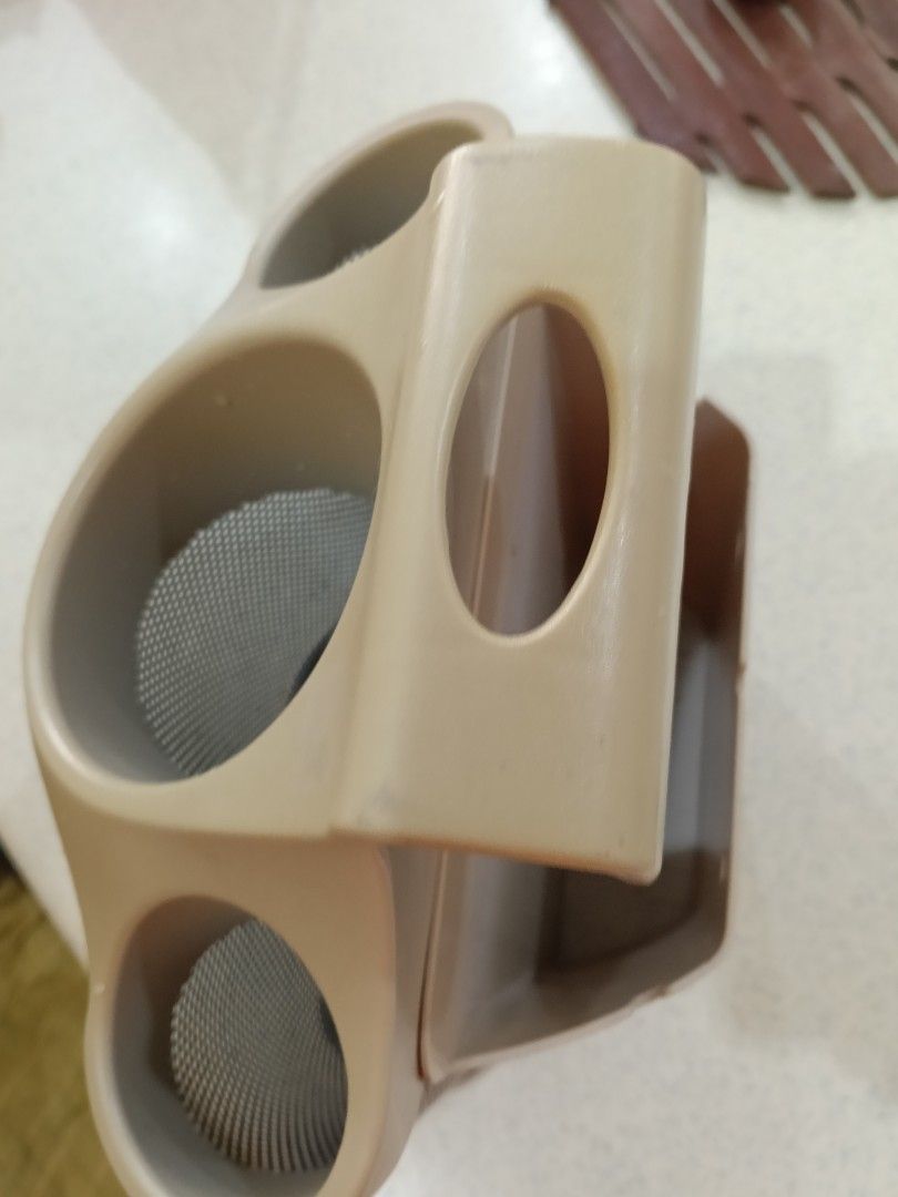 Polder Utensil Holder Caddy Organizer Beige (Category: Other Kitchenware & Tableware) located in Manila. Submitted by channah24796 (Listing ID 1439997105, Image 3). Description: - Polder utensil holder for kitchen organization - Multiple compartments for cutlery, spatulas, whisks - Perforated design for drainage and ventilation - Can be hung on a wall or placed on a countertop - A convenient kitchen addition.