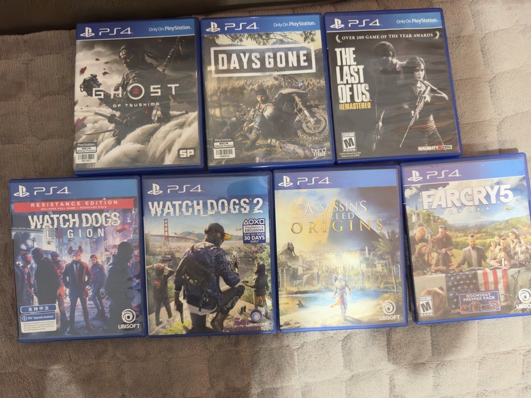 PS4 GAMES (Category: PlayStation) located in Manila. Submitted by rancemelga27826 (Listing ID 1440061443, Image 1). Description: Watch Dogs 2 500 The Last Of Us Remastered 700 Days Gone SOLD Assassin’s Creed Origins 800 Watch Dogs Legion 700 Far Cry 5 500 Ghost Of Tsushima SOLD.