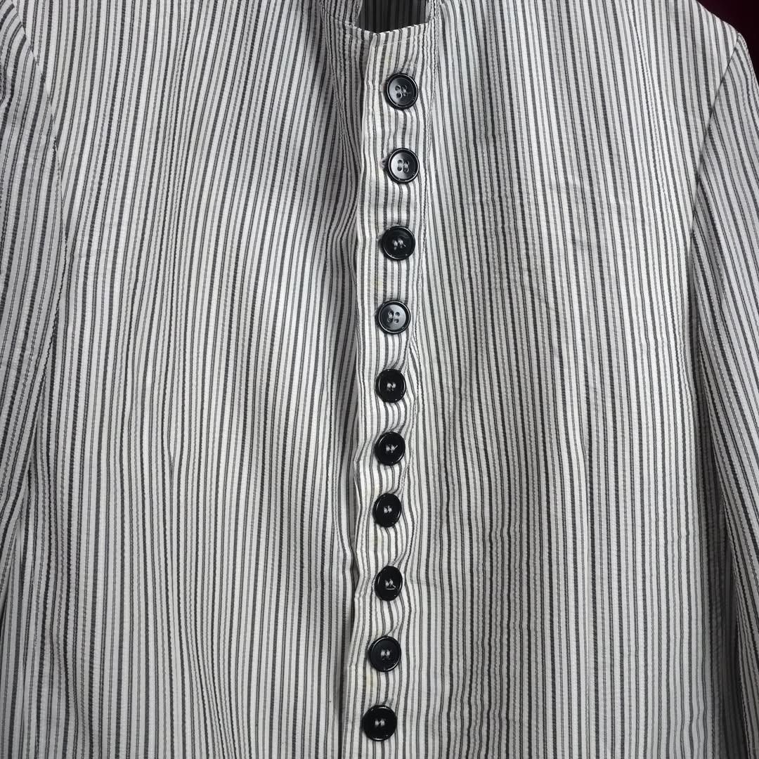 Reworked Pinstripe Blazer (Category: Coats, Jackets and Outerwear) located in Cagayan de Oro. Submitted by takehighground (Listing ID 1440140415, Image 3). Description: 100% Lightweight Cotton 17 inches shoulder 19 inches chest 30 inches length.