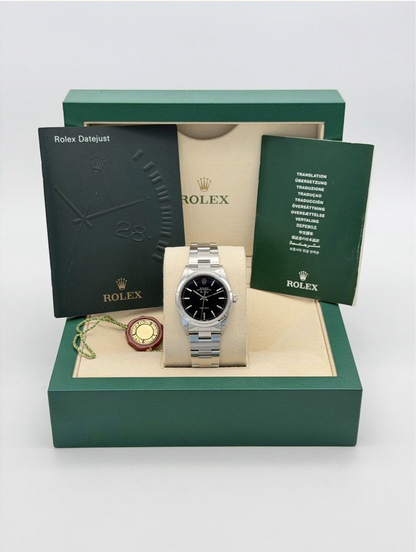 Rolex Air King Precision Black Dial 34mm (Category: Luxury Watches) located in Manila. Submitted by timelesseleganceph (Listing ID 1440033403, Image 2). Description: Rolex Air King Precision Black Dial 34mm Reference 14000 Size 34mm Dated Circa 1999 - 2000 A Series Comes with Watch & Pouch.