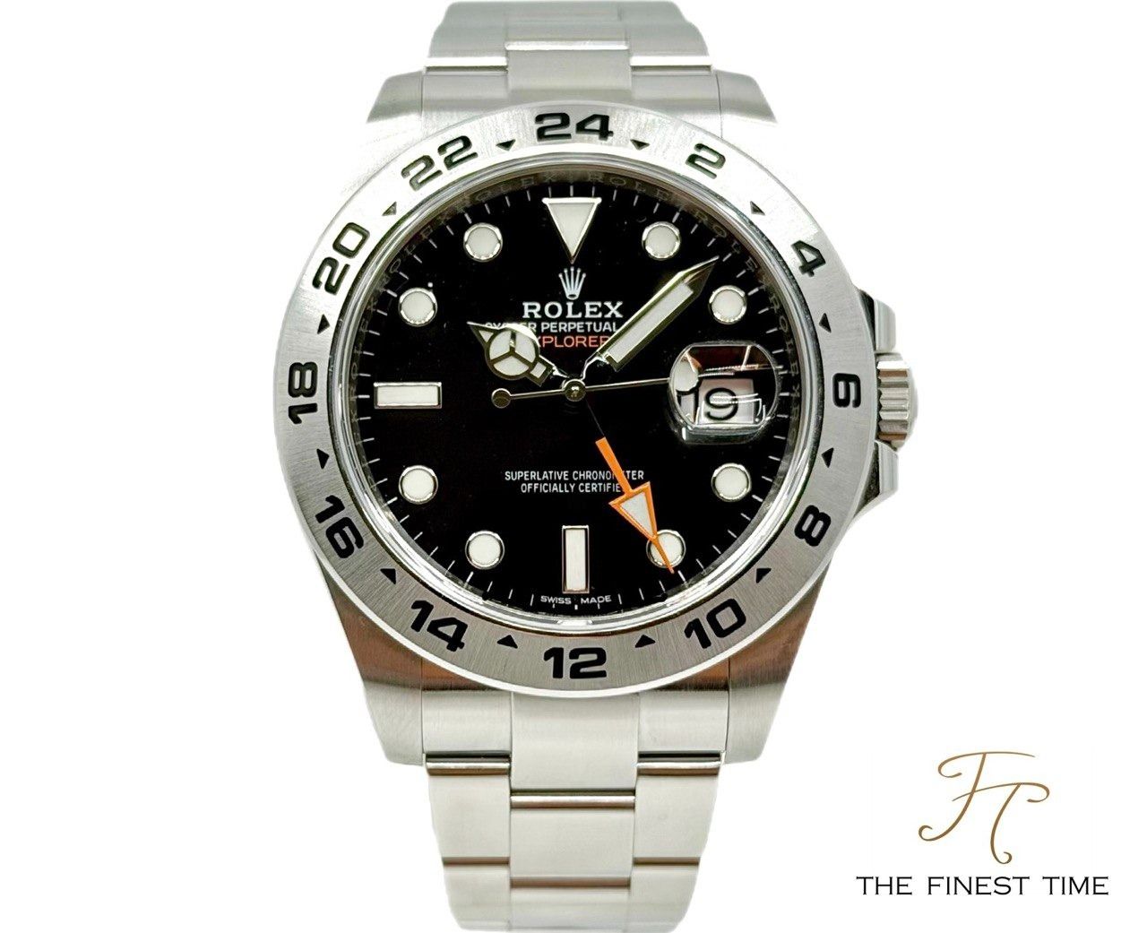 Rolex Explorer II 216570 Black _ Jan 2020 (Category: Watches) located in Singapore. Submitted by thefinesttime (Listing ID 1440036546, Image 1). Description: Stay connected with us! https://linktr.ee/tfinesttime Model: Rolex Explorer II Reference: 216570 Case Diameter: 42MM Dial Color: Black Material: Steel Bezel Material: Steel Bracelet material: Steel Series: Alphanumeric New or Used: Used Box & Paper: Yes,full set Date of Purchase: January 202