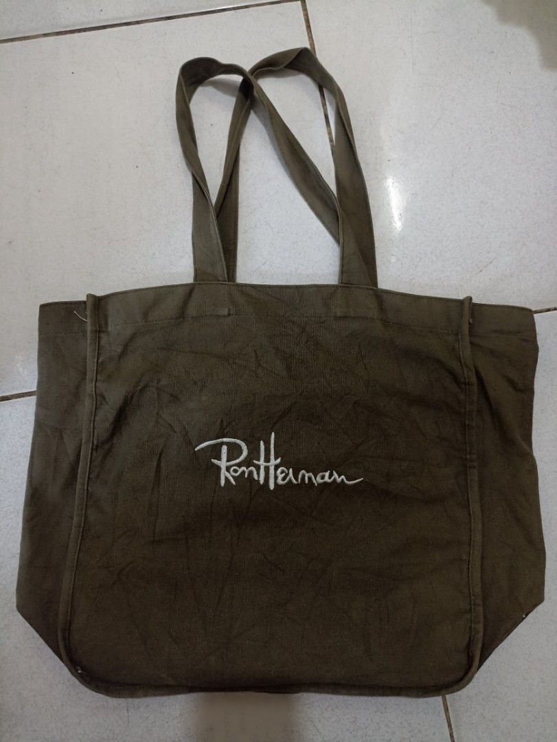 Ron Herman tote bag, ukay ukay (Category: Tote Bags) located in Angono. Submitted by gmcthriftstore (Listing ID 1440023461, Image 1). Description: Ron Herman tote bag ukay ukay need wash as is size: w13 x h14 inches.