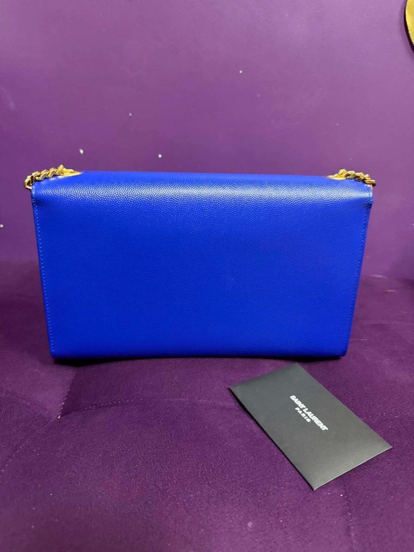 Saint Laurent YSL Royal Blue Monogram Chain Bag (Category: Luxury Bags & Wallets) located in Manila. Submitted by jonalyngal75237 (Listing ID 1440163931, Image 2). Description: - Authentic Saint Laurent YSL monogram chain bag - Vibrant royal blue pebbled leather - Iconic gold YSL logo on front flap - Gold chain strap - Perfect for adding a pop of color - Includes Saint Laurent authenticity card.