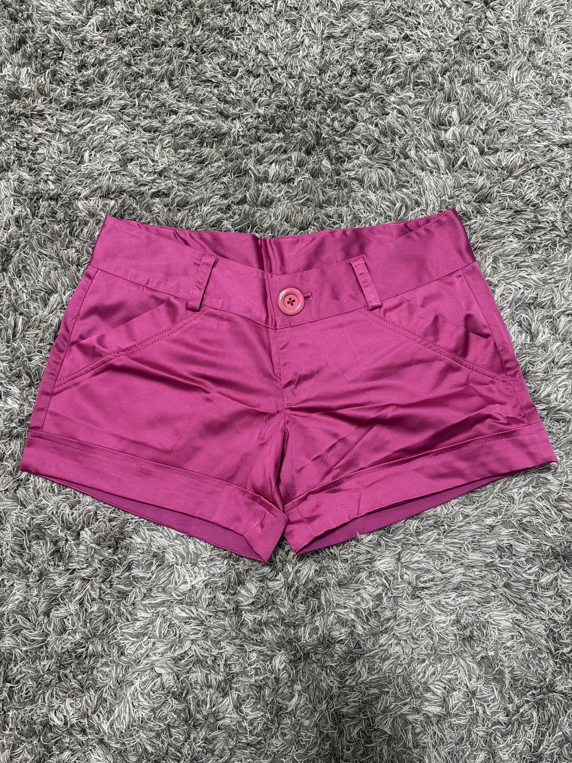 Satin Pink High-Waisted Shorts (Category: Shorts) located in Manila. Submitted by heypreloved2016 (Listing ID 1440109390, Image 1). Description: - Cute pink satin shorts - High-waisted style - Button closure - Front pockets - Shiny fabric with a nice sheen - Versatile: dress up or down, perfect for night out or casual day.