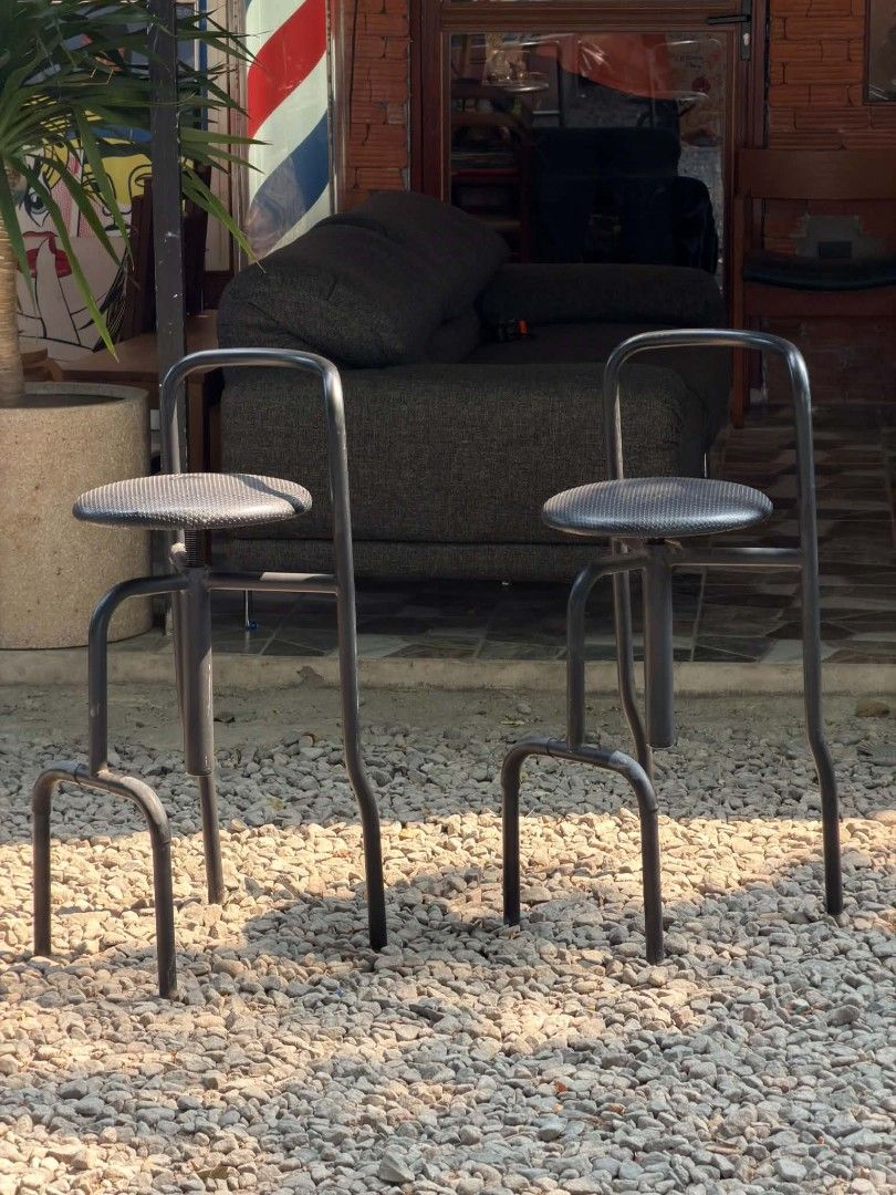 Set of 2 Metal Bar Stools with Backrest (Category: Chairs) located in Valenzuela. Submitted by upcycle_things (Listing ID 1440106744, Image 3). Description: - Set of 2 modern metal bar stools - Sleek design with comfortable backrest - Circular, textured seat for added grip - Durable and sturdy metal frame - Ideal for home bar, kitchen counter, or cafe - Minimalist aesthetic complements various interior styles.
