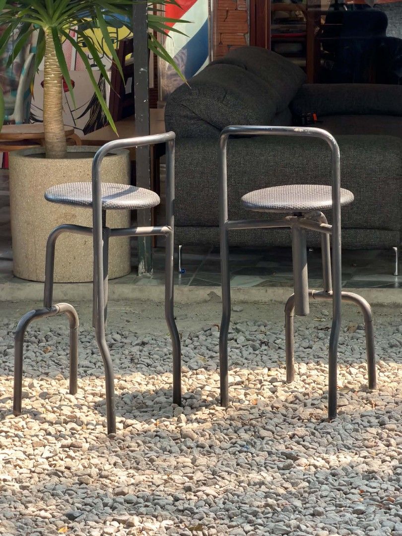 Set of 2 Metal Bar Stools with Backrest (Category: Chairs) located in Valenzuela. Submitted by upcycle_things (Listing ID 1440106744, Image 2). Description: - Set of 2 modern metal bar stools - Sleek design with comfortable backrest - Circular, textured seat for added grip - Durable and sturdy metal frame - Ideal for home bar, kitchen counter, or cafe - Minimalist aesthetic complements various interior styles.