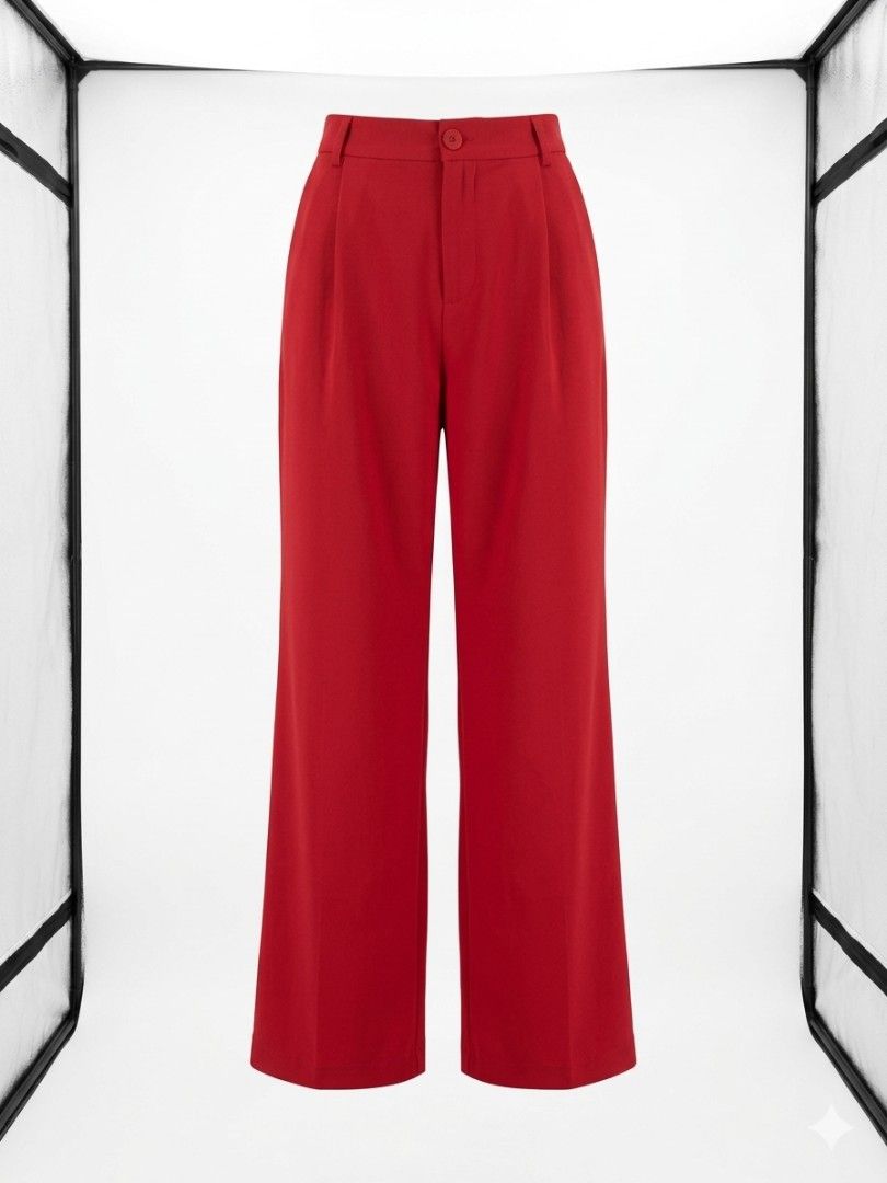 Shein Red Wide Leg Trousers (Category: Other Bottoms) located in Cavite. Submitted by camillelaaa (Listing ID 1440039519, Image 1). Description: ✔️Will fit to S-M frame ✔️Used ✔️Bought from Shein app 📌 Mode of payment: BDO/BPI/Gcash 📌 Shipping via Lalamove or Joyride for same day delivery (Handled by the buyer) 📌 J&T shipping is also available upon request and arrangement (Handled by the buyer) ❌️ 24 hours reservation only. I'll give negative 