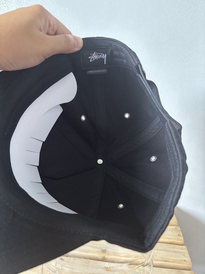 Stussy Black Snapback Cap with Blue '8' Logo (Category: Caps & Hats) located in Manila. Submitted by truepenguin_f2a806 (Listing ID 1440020666, Image 3). Description: - Classic black Stussy snapback cap - Prominent blue embroidered '8' logo on front - Flat brim - Adjustable snap closure at the back - Ideal for casual and streetwear looks.