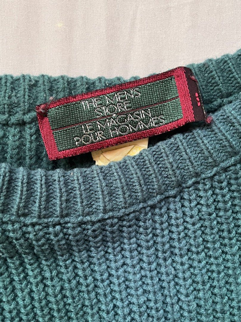 The Men's Store Teal Knit Sweater (Category: Coats, Jackets and Outerwear) located in Manila. Submitted by jadex777 (Listing ID 1440098181, Image 2). Description: - Cozy and stylish teal knit sweater - Brand: The Men's Store - Features: Classic crew neck, long sleeves - Details: Ribbed cuffs and hem, textured knit - Perfect for layering in cooler weather.