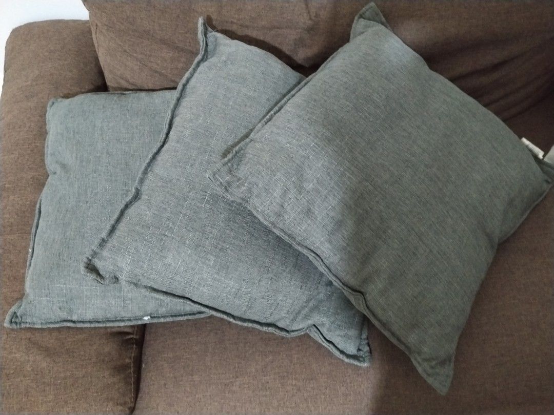 Throw Pillows (3) (Category: Cushions & Throws) located in Quezon City. Submitted by truemountain.30de9f (Listing ID 1440137810, Image 1). Description: Selling set of 3 RFS: Decluttering Airbnb.