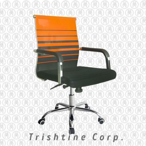 TOM-015 | Office Mesh Chair with Armrest (Category: Chairs) located in Caloocan City. Submitted by trishtine_jim9 (Listing ID 1440071230, Image 1). Description: - Stylish office chair for your workspace. - Breathable mesh back with vibrant orange stripes. - Comfortable padded seat. - Adjustable height for personalized comfort. - Smooth-rolling casters for easy mobility. - Ideal for both home and office use. DISCLAIMER: Price is for Posting Purpos