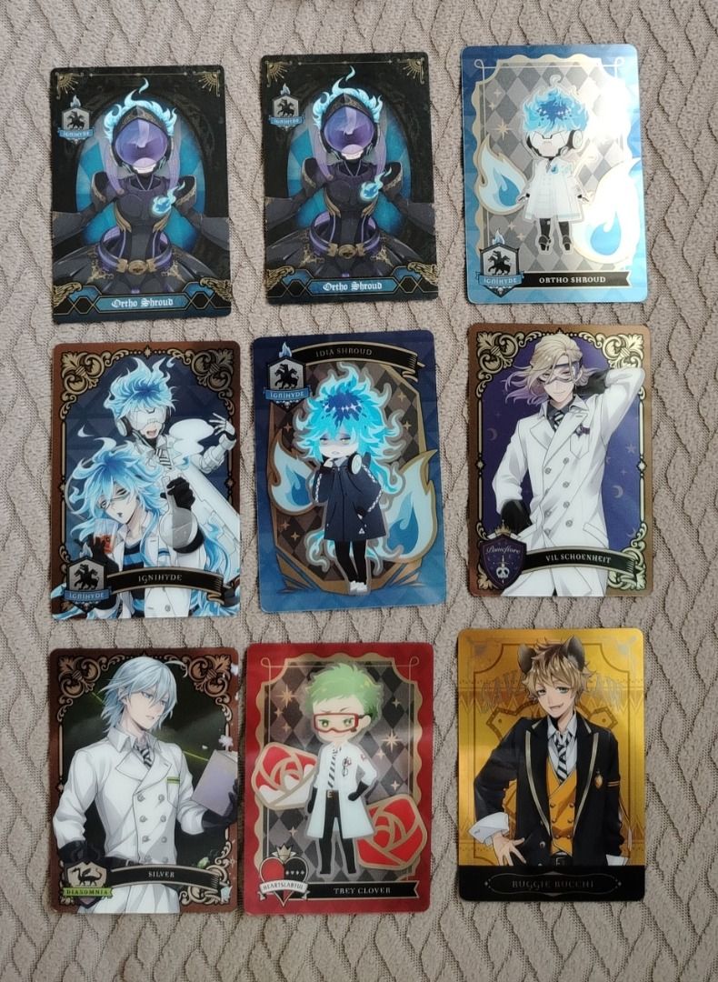 Twisted Wonderland Wafer Cards (Category: Raw Singles) located in Batangas. Submitted by altairatelier (Listing ID 1440179123, Image 1). Description: ₱35 each ₱100 if 3 ₱300 if take all MOP: Gcash 🚚 Shipping via J&T.