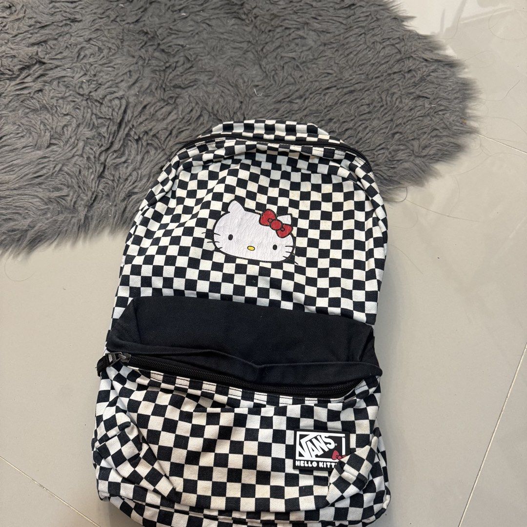 Vans x Hello Kitty Backpack (Category: Backpacks) located in San Pedro. Submitted by hygo.mnl (Listing ID 1440132604, Image 1). Description: Authentic vans Still in good condition, but needs wash!! (nastore sa cabinet for a long time) .